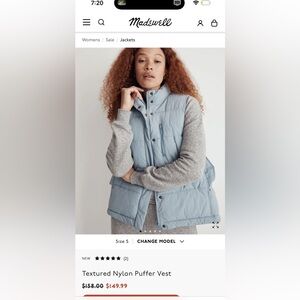 Madewell vest size small
